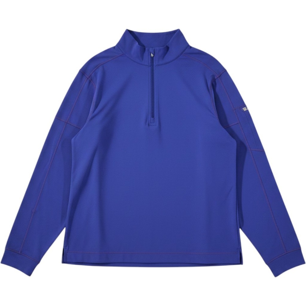 BloqUV Mock Zip Long Sleeve UPF 50 Shirt Men XL Royal Blue Gorpcore Sporty EUC